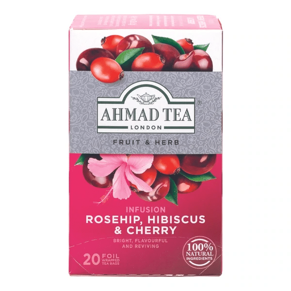 Infusion églantine hibiscus cerise Ahmad Tea