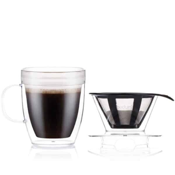 Set filtre à café individuel et mug isotherme en plastique double paroi, 0. 35 Bodum