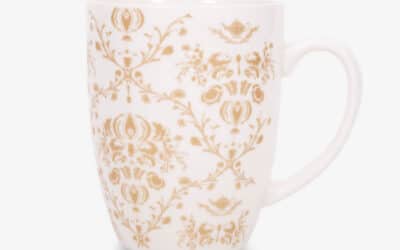 Mug Motif Floral Doré – Ahmad Tea – 33cl