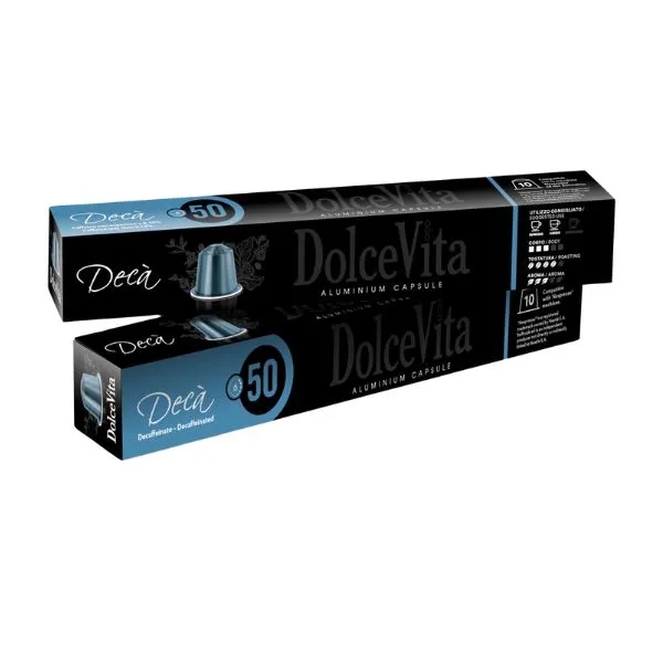 Café Capsules Compatibles Nespresso - Dolce Vita - Décaféiné - 10 capsules